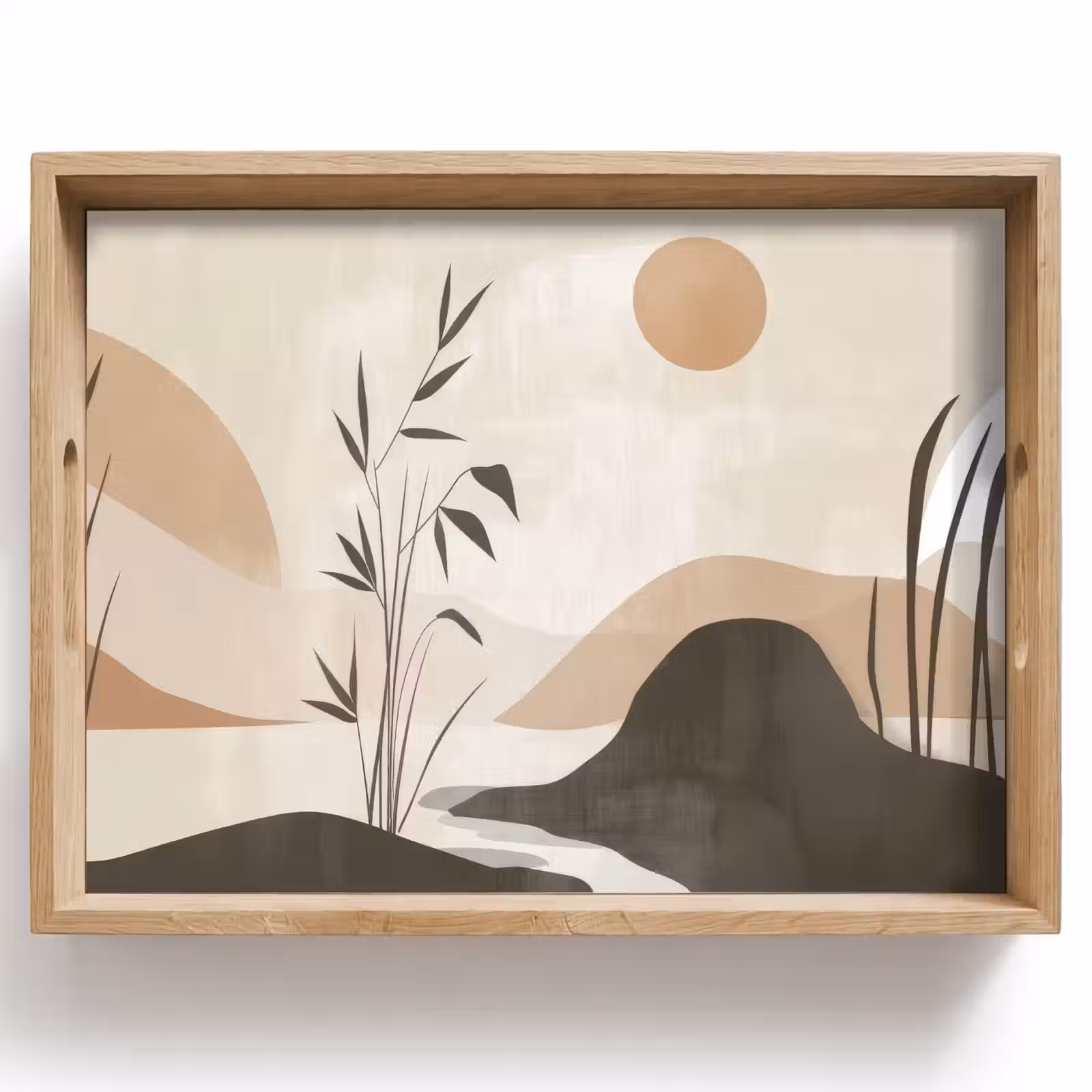 Vassoio - Japandi - Paesaggio - Beige — 1