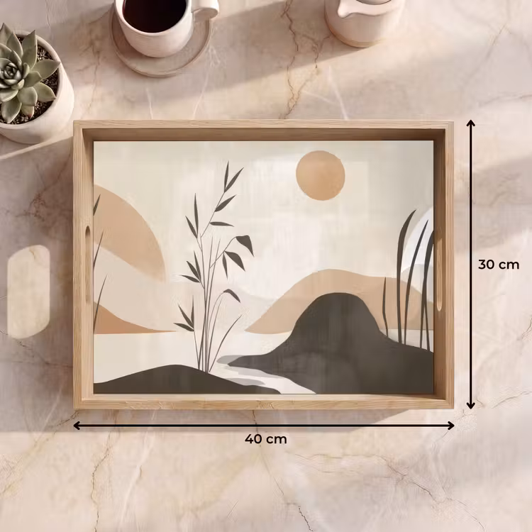 Vassoio - Japandi - Paesaggio - Beige — 7