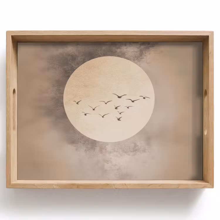 Vassoio - Uccello - Beige - Giapponese — 1