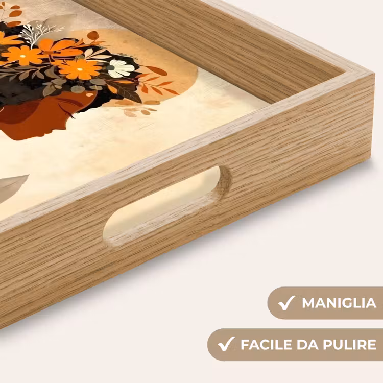 Vassoio - Donna - Ricci - Fiori - Beige — 8