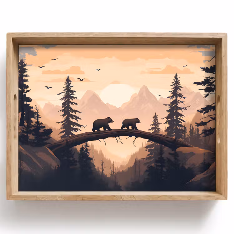 Vassoio - Orsi - Alberi - Paesaggio - Tramonto — 1