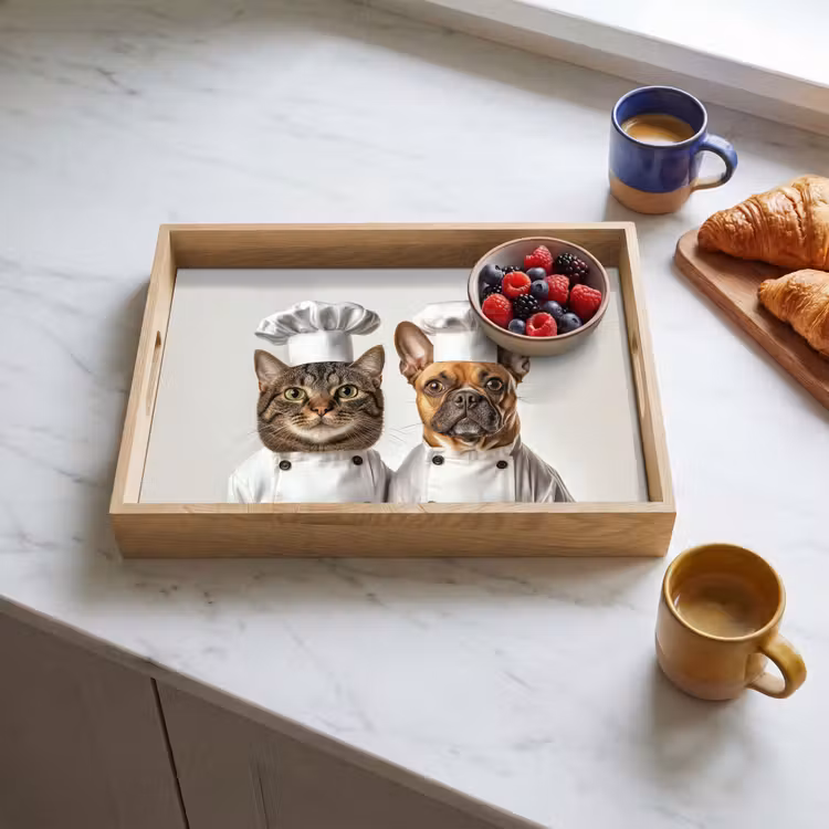 Vassoio - Gatto - Cane - Vestiti da cuoco — 3