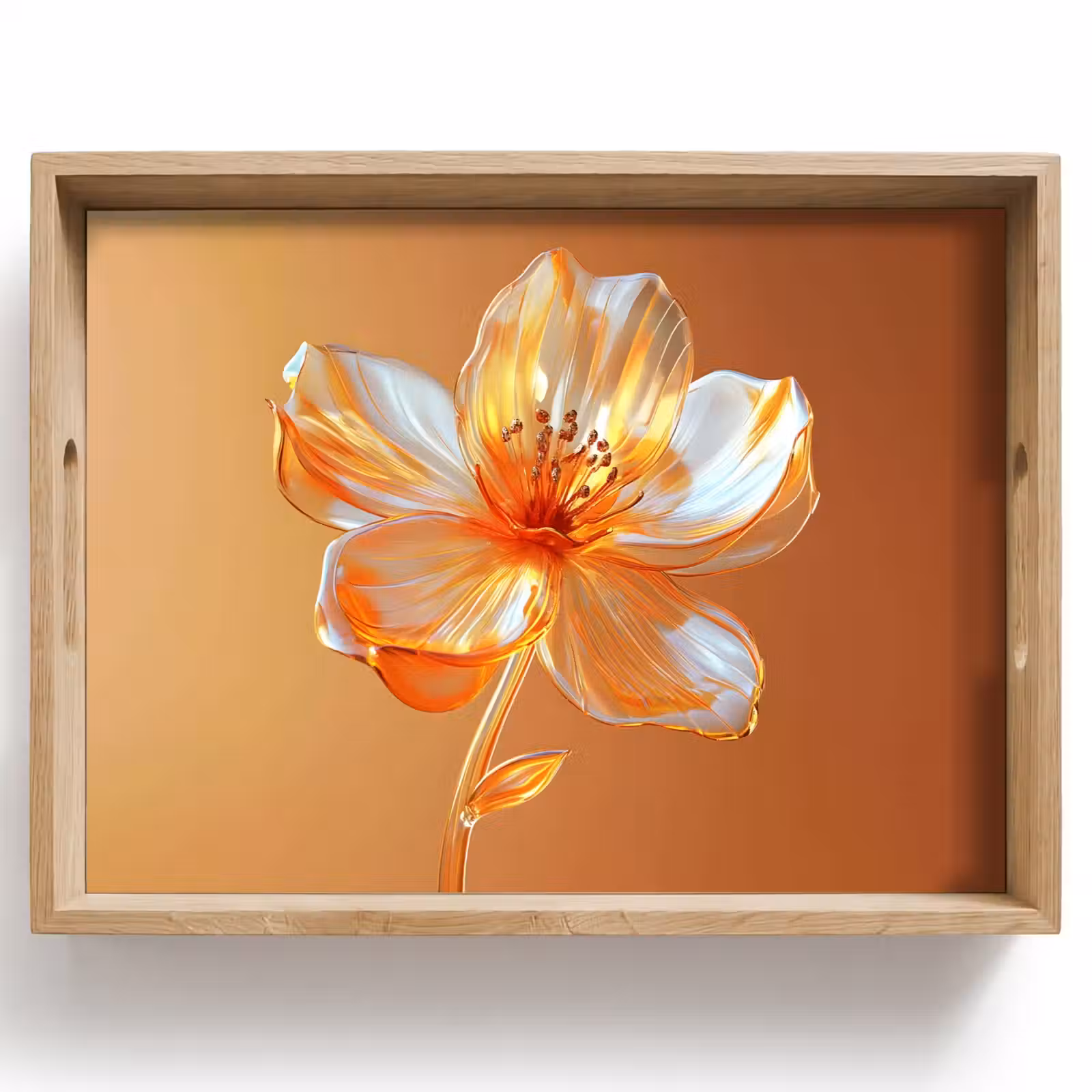 Vassoio - Occhiali - Fiore - Arancione — 1