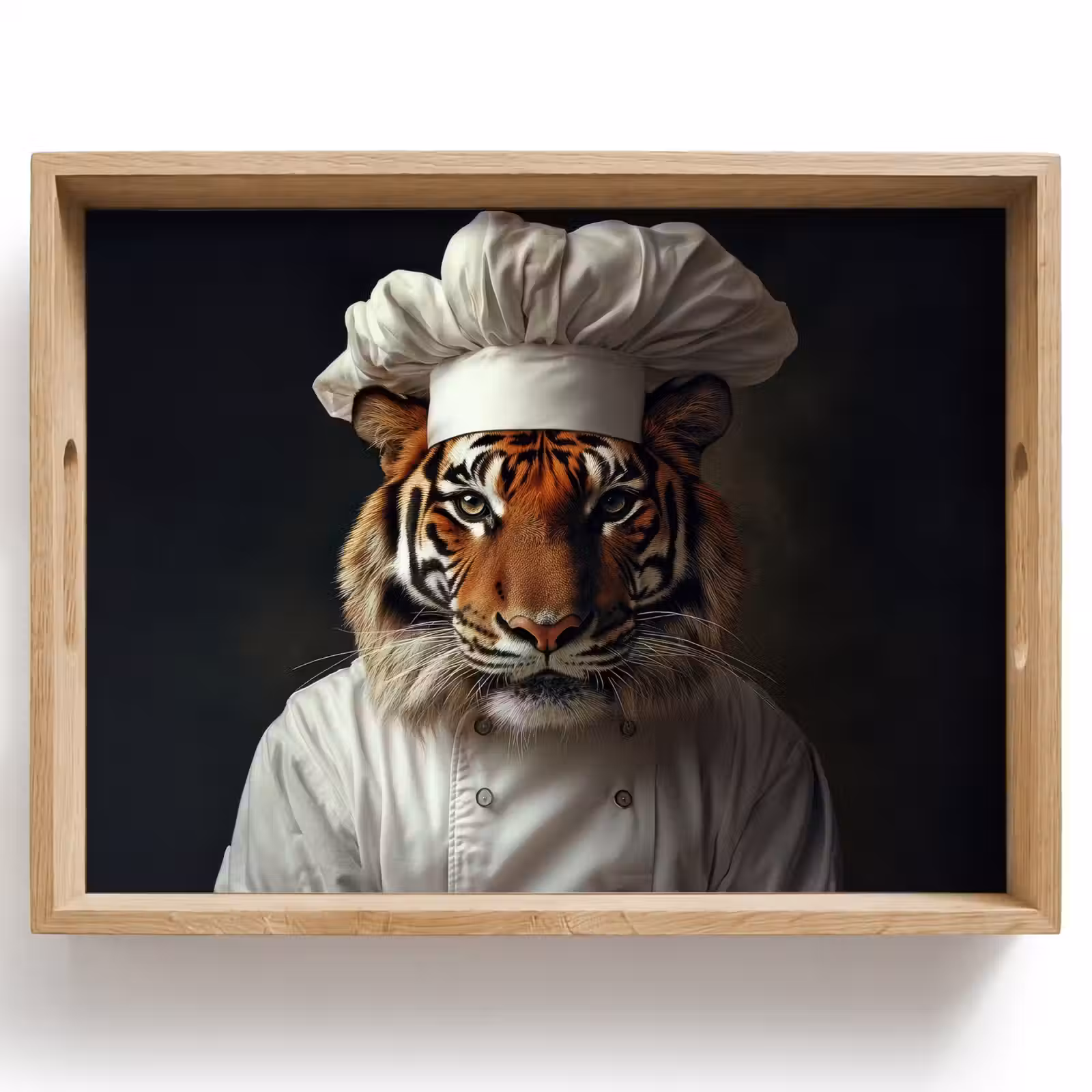 Vassoio - Tiger - Abbigliamento da cuoco - Marrone — 1
