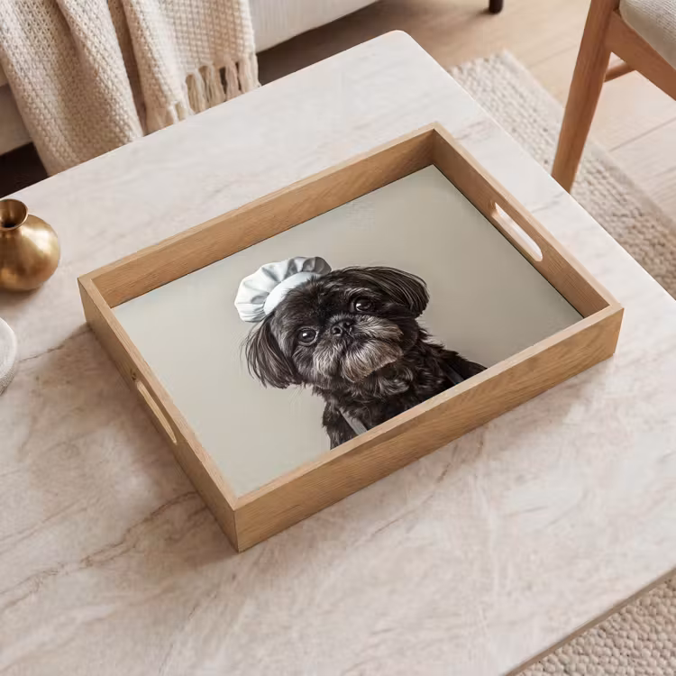 Vassoio - Abbigliamento da cuoco - Nero - Cane — 2