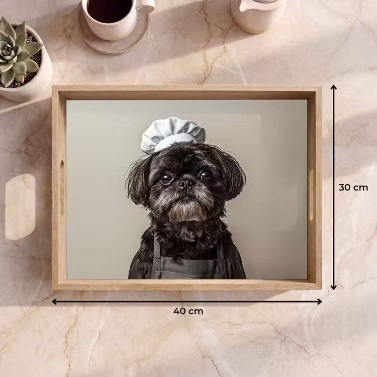 Vassoio - Abbigliamento da cuoco - Nero - Cane — 7