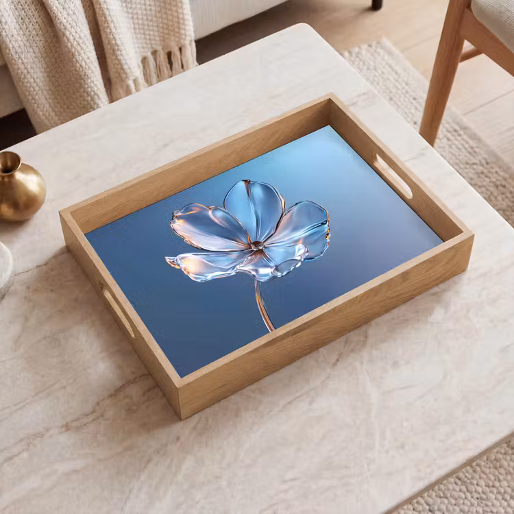 Vassoio - Blu - Fiore - Occhiali - Ornati — 2