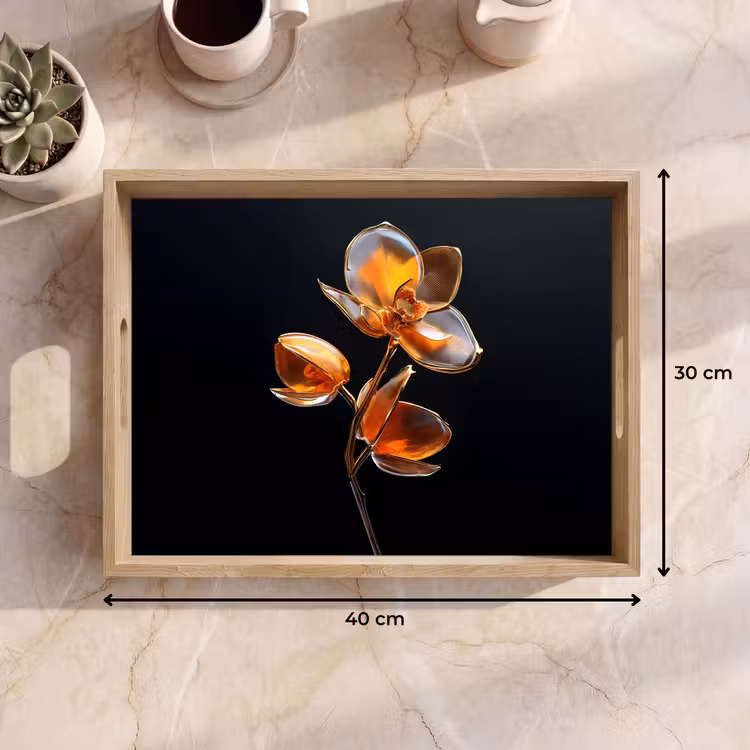 Vassoio - Fiore - Orchidea - Arancione — 7