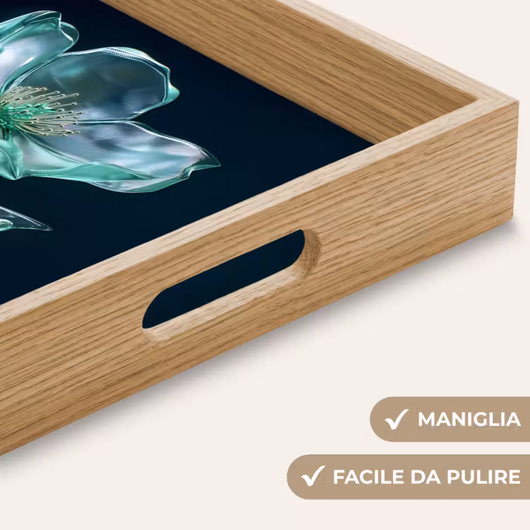 Vassoio - Foglie - Fiore - Occhiali - Blu scuro — 8