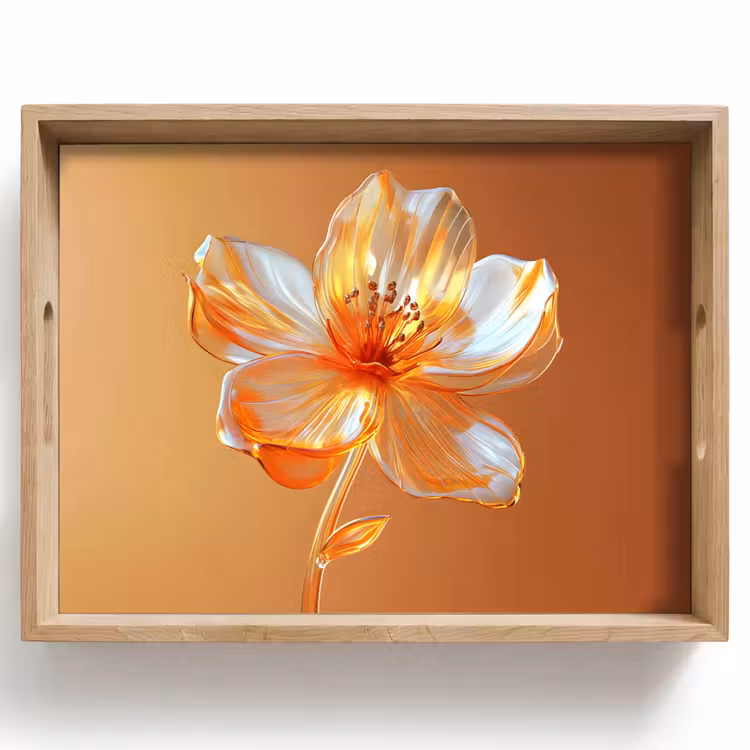 Vassoio - Occhiali - Fiore - Arancione — 1