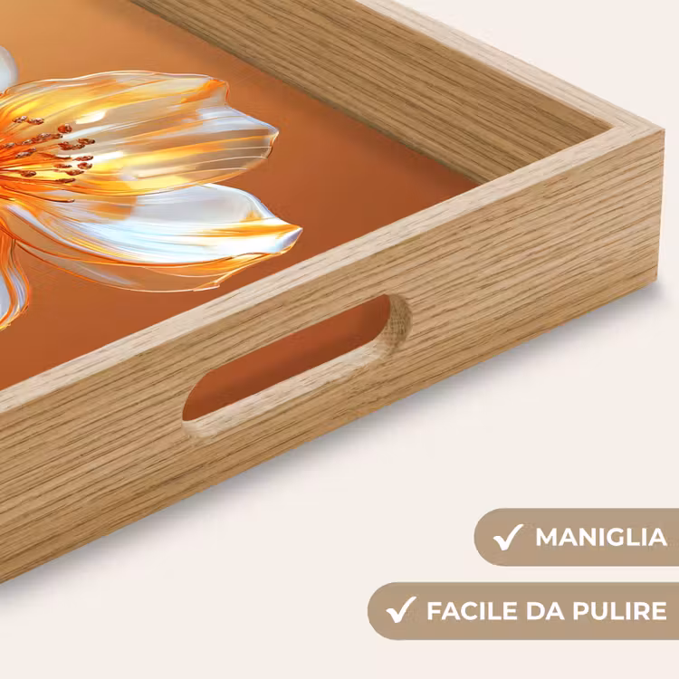 Vassoio - Occhiali - Fiore - Arancione — 8