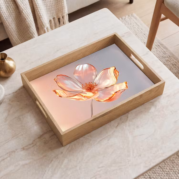 Vassoio - Occhiali - Fiore - Rosa — 2