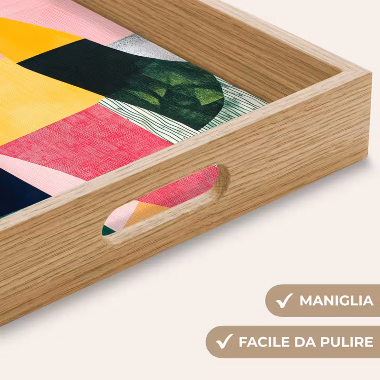 Vassoio - Astratto - Rosa - Forme - Giallo — 8