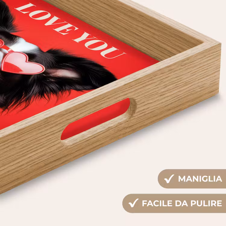 Vassoio - Cane - Occhiali a cuore - Loveyou - Rosso — 8