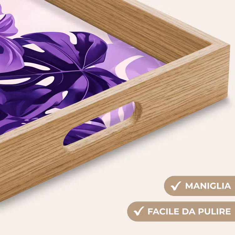 Vassoio - Foglie - Viola - Tropicale - Astratto — 8