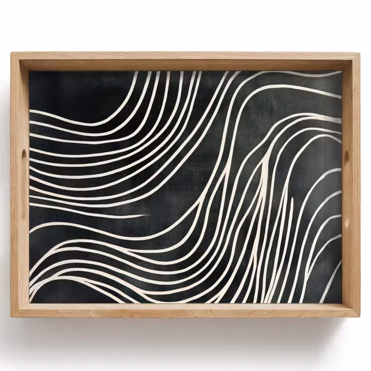Vassoio - Linee - Motivo - Astratto - Bianco — 1