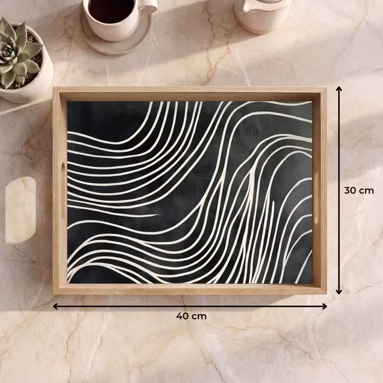Vassoio - Linee - Motivo - Astratto - Bianco — 7
