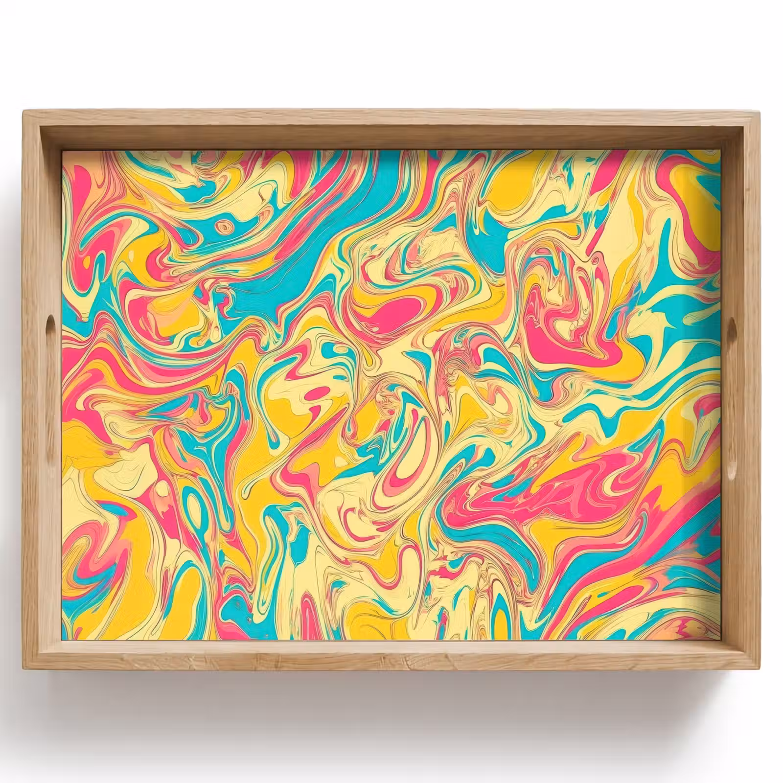 Vassoio - Giallo - Rosa - Blu - Retrò — 1