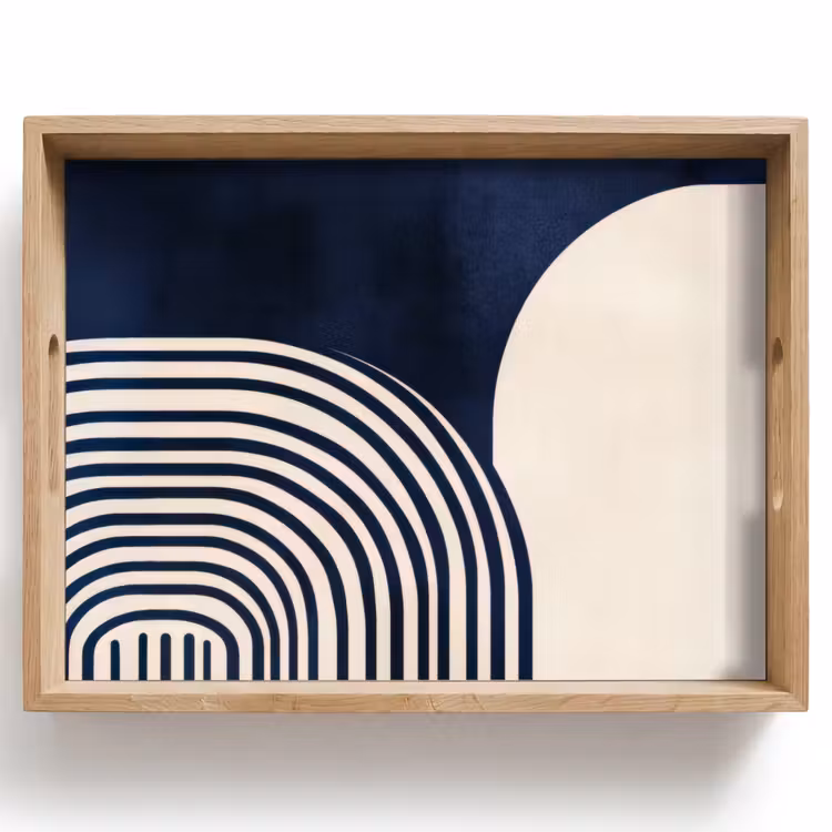 Vassoio - Blu scuro - Astratto - Linee — 1