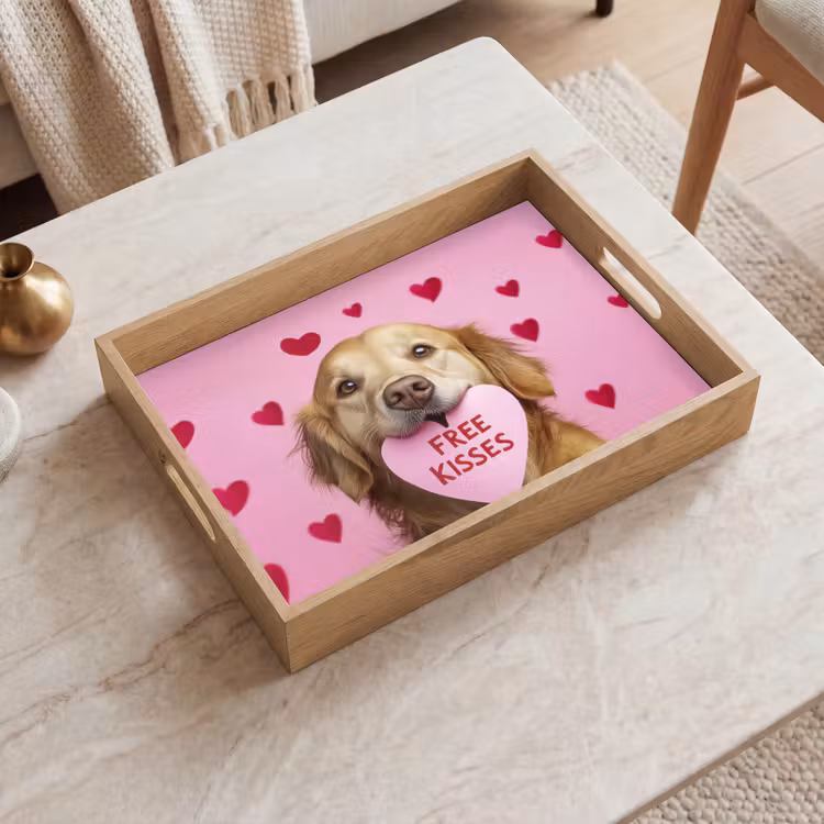 Vassoio - Cane - Bacio - San Valentino - Cuori — 2