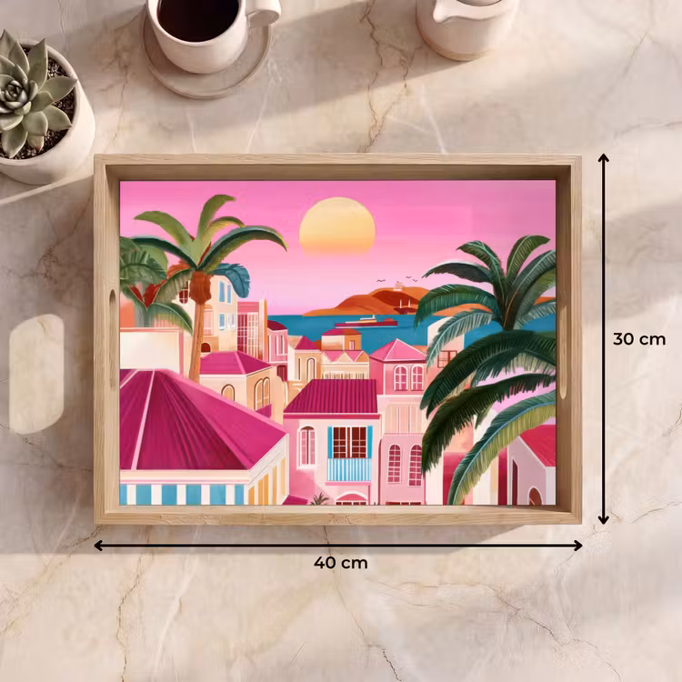 Vassoio - Città - Rosa - Palme — 7