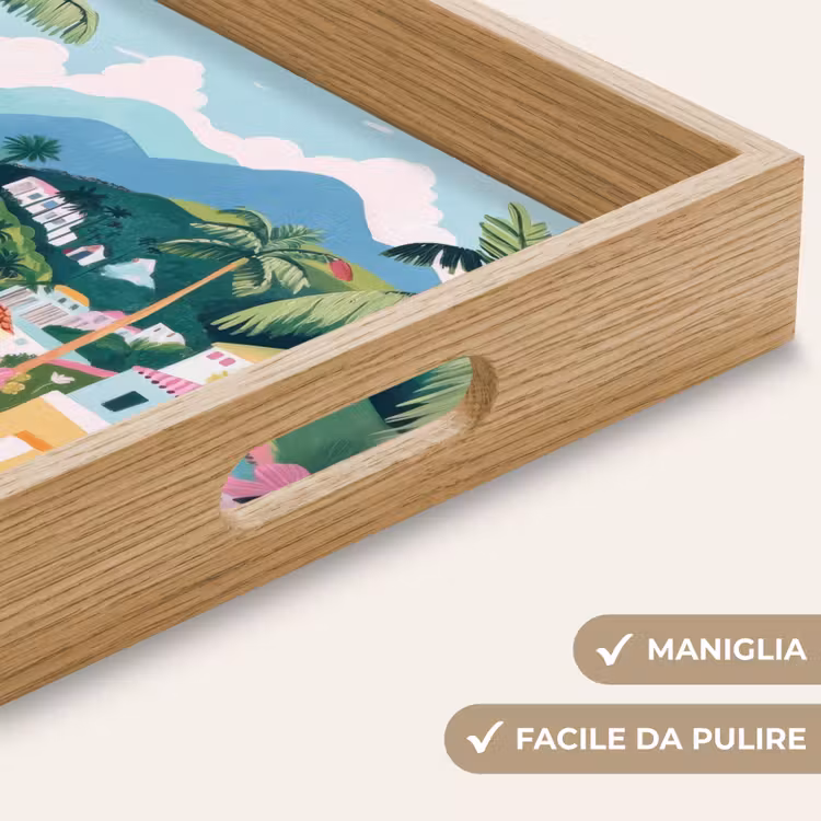 Vassoio - Colorato - Case - Colline - Rosa — 8