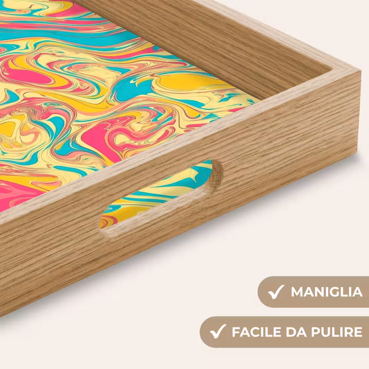 Vassoio - Giallo - Rosa - Blu - Retrò — 8