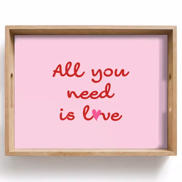 Vassoio - Testo - Rosa - Amore - Cuore — 1