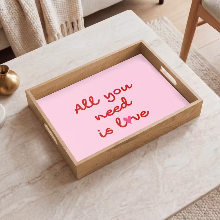Vassoio - Testo - Rosa - Amore - Cuore — 2