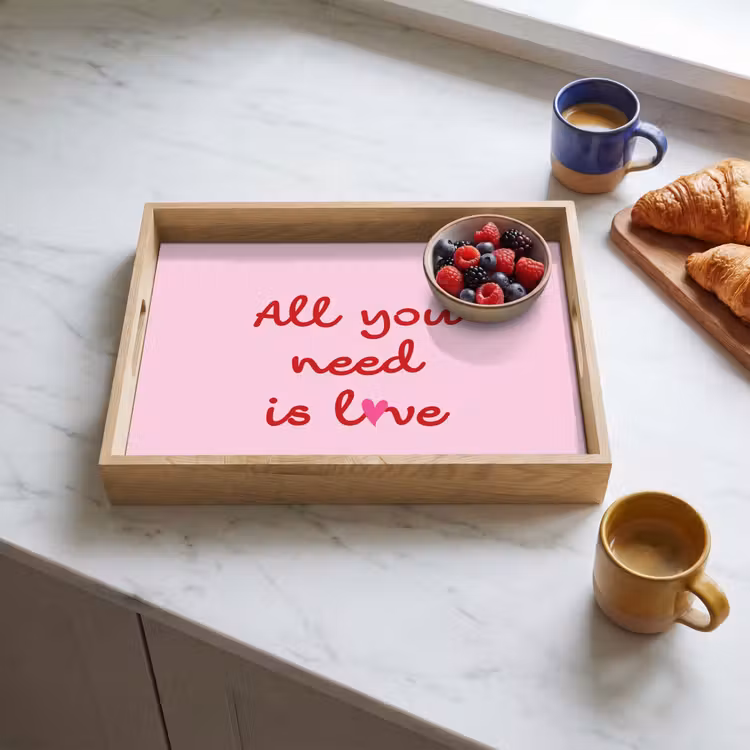 Vassoio - Testo - Rosa - Amore - Cuore — 3