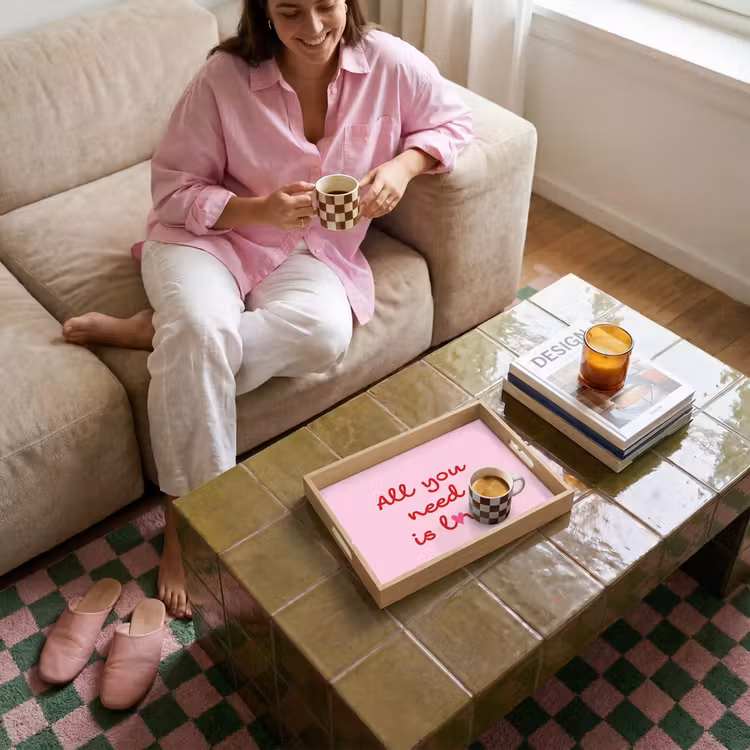 Vassoio - Testo - Rosa - Amore - Cuore — 4
