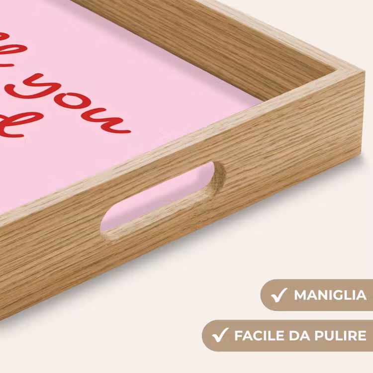 Vassoio - Testo - Rosa - Amore - Cuore — 8