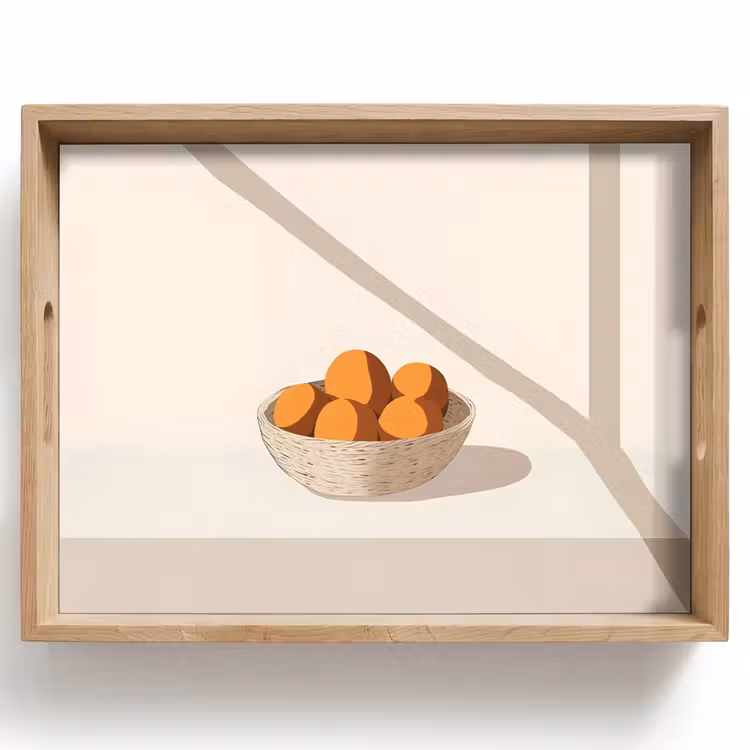 Vassoio - Cesto - Frutta - Minimalista - Arancione — 1