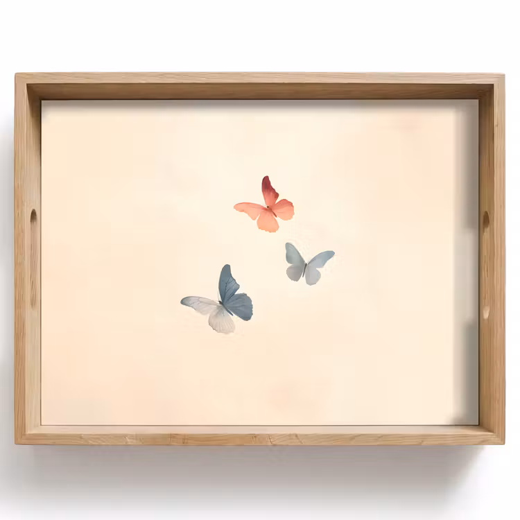 Vassoio - Farfalle - Minimalista - Rosa — 1