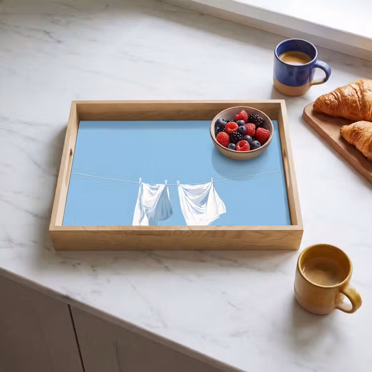 Vassoio - Lenzuola - Stendibiancheria - Blu - Minimalista — 3