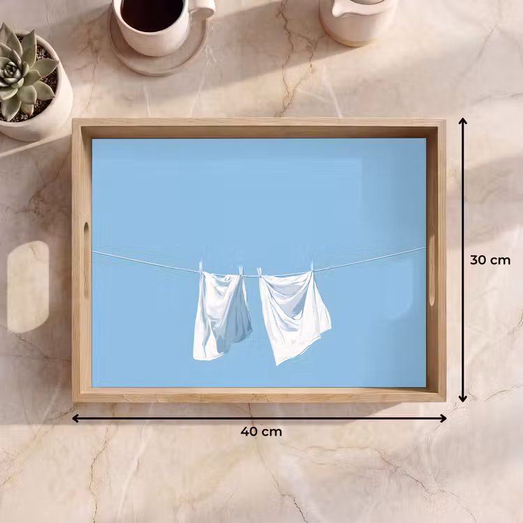 Vassoio - Lenzuola - Stendibiancheria - Blu - Minimalista — 7