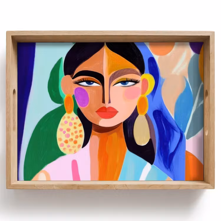 Vassoio - Ritratto - Donna - Moderno — 1