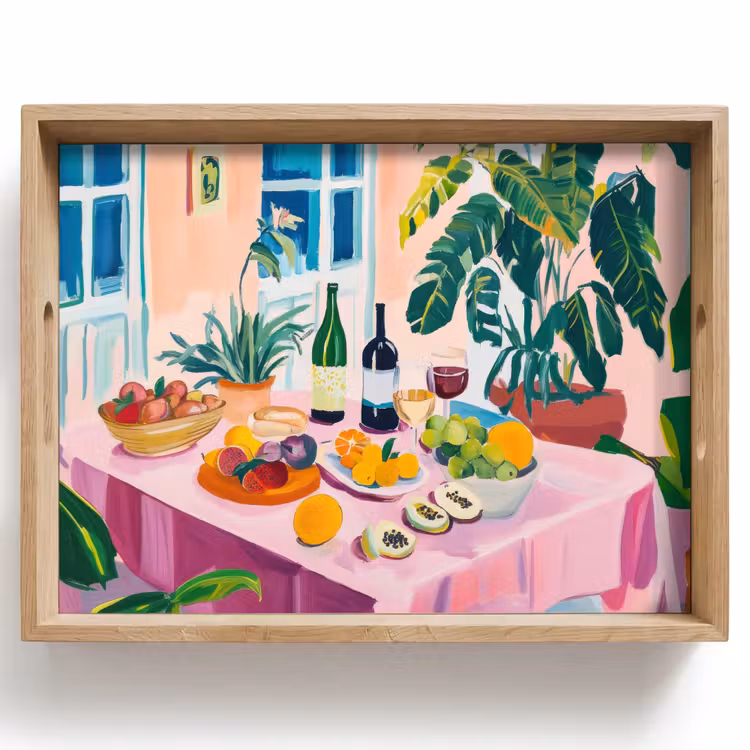 Vassoio - Tavola - Vino - Frutta — 1