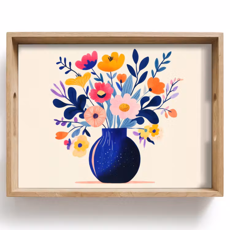 Vassoio - Vaso - Fiori - Bouquet — 1