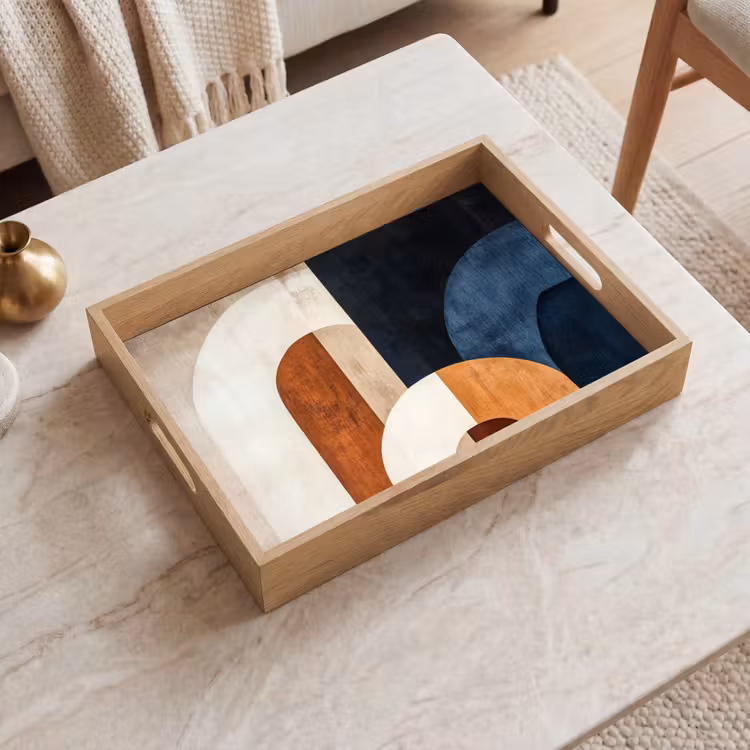 Vassoio - Astratto - Forme - Blu scuro — 2
