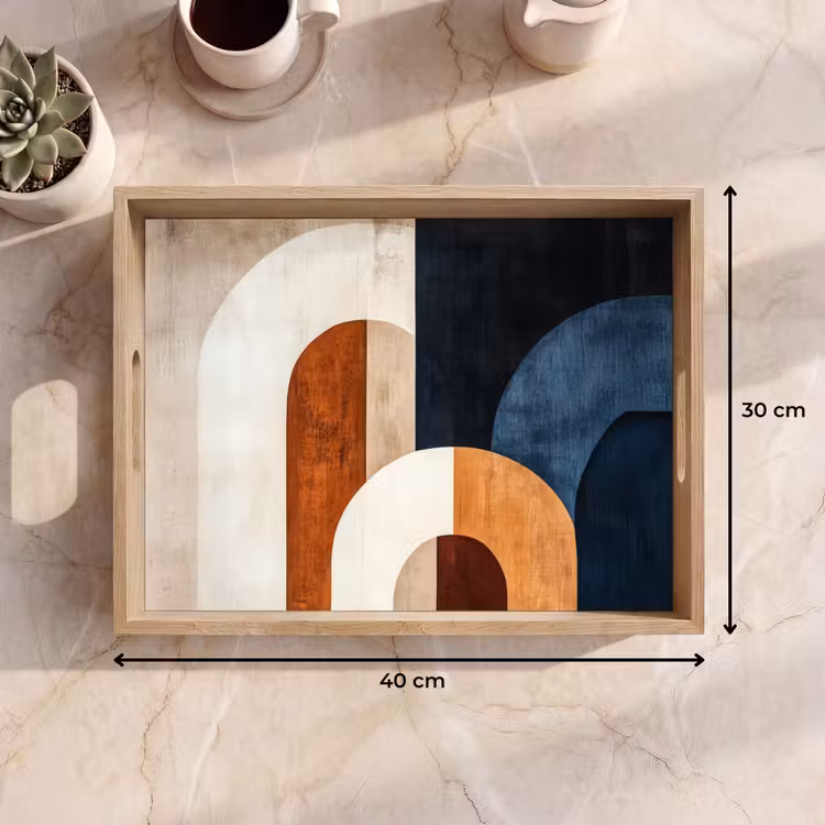 Vassoio - Astratto - Forme - Blu scuro — 7