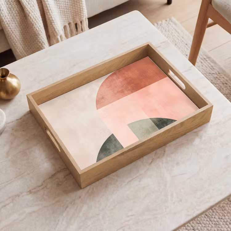 Vassoio - Cerchio - Astratto - Rosa — 2