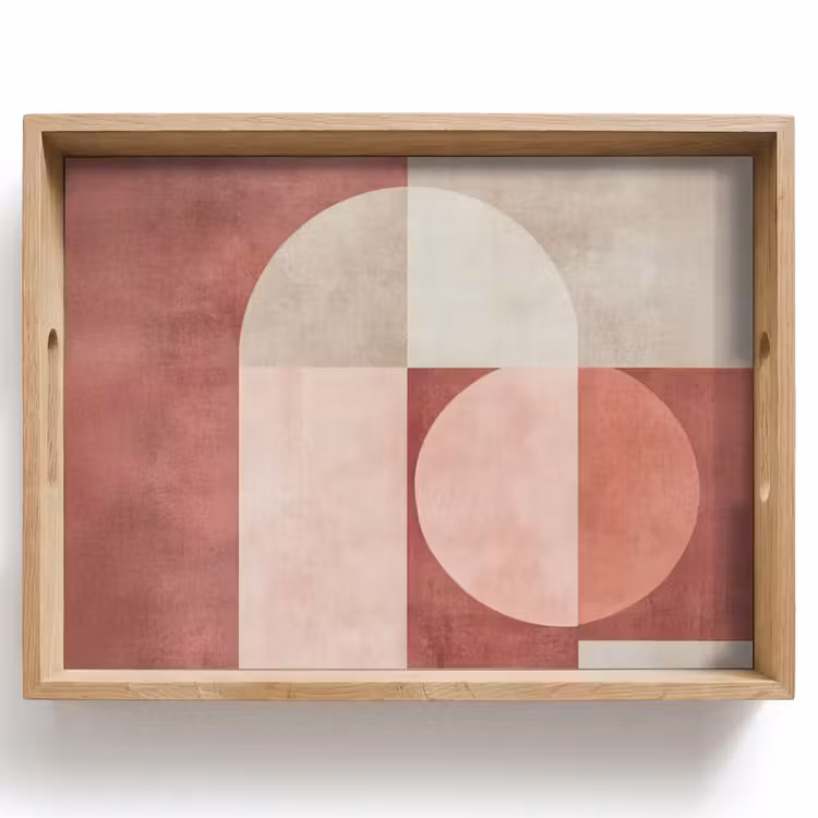Vassoio - Figure - Astratto - Rosa — 1
