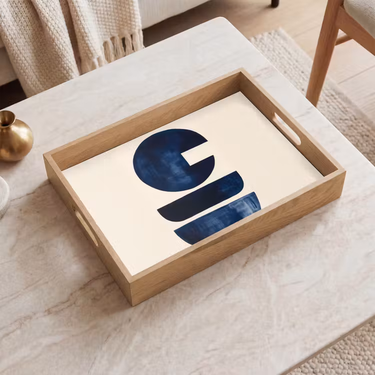 Vassoio - Forme - Blu - Astratto — 2