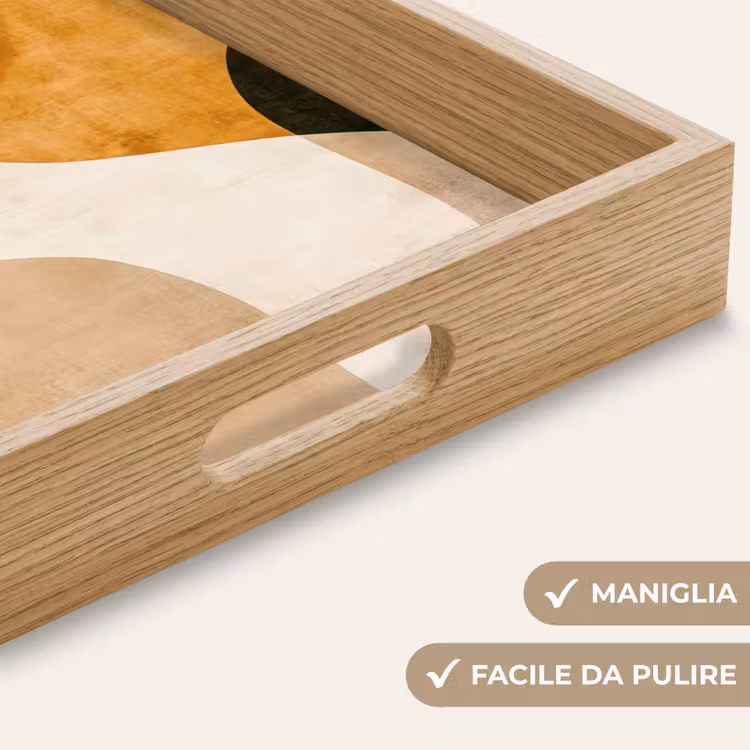 Vassoio - Forme - Giallo ocra - Astratto — 8