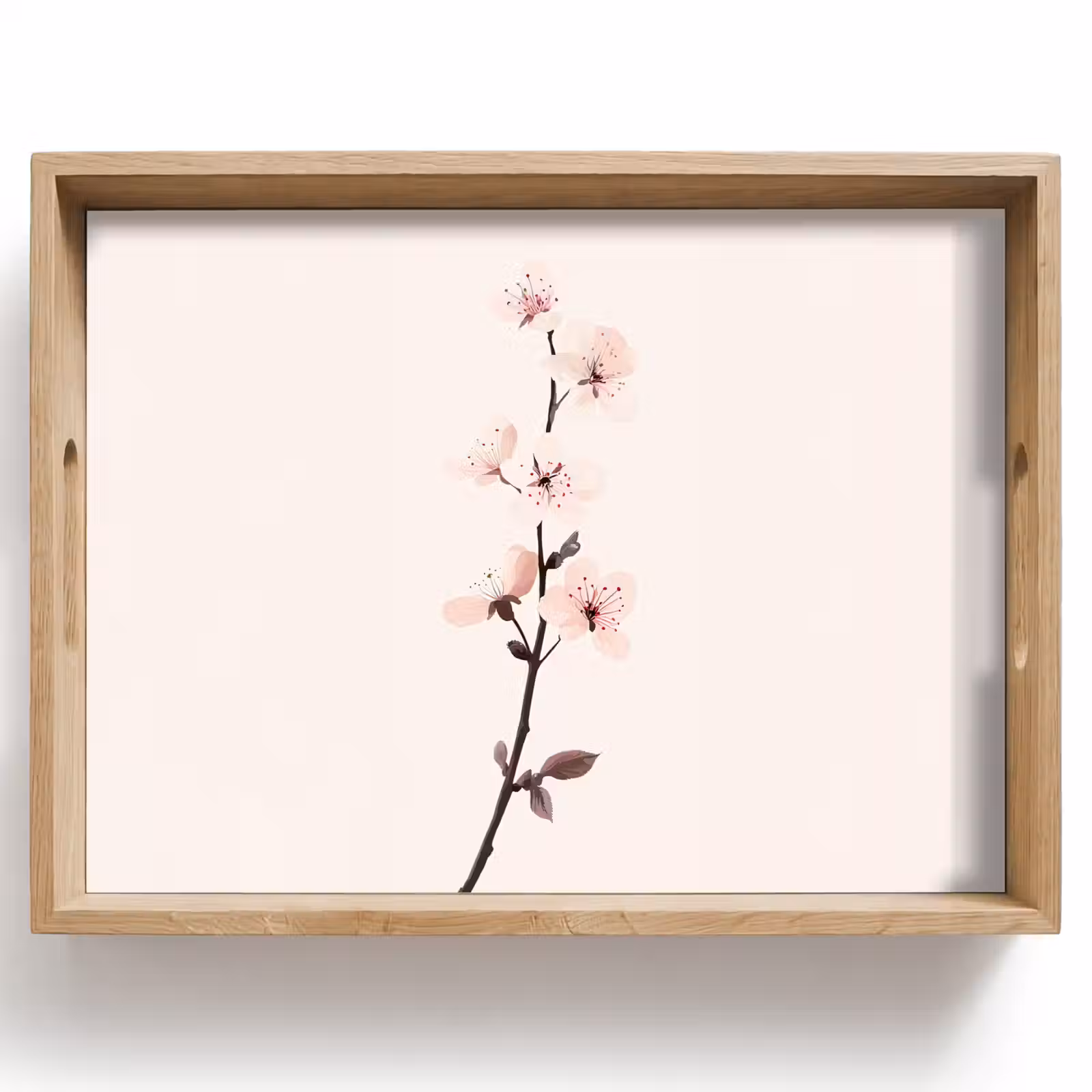 Vassoio - Minimalista - Fiore - Ramo - Rosa — 1