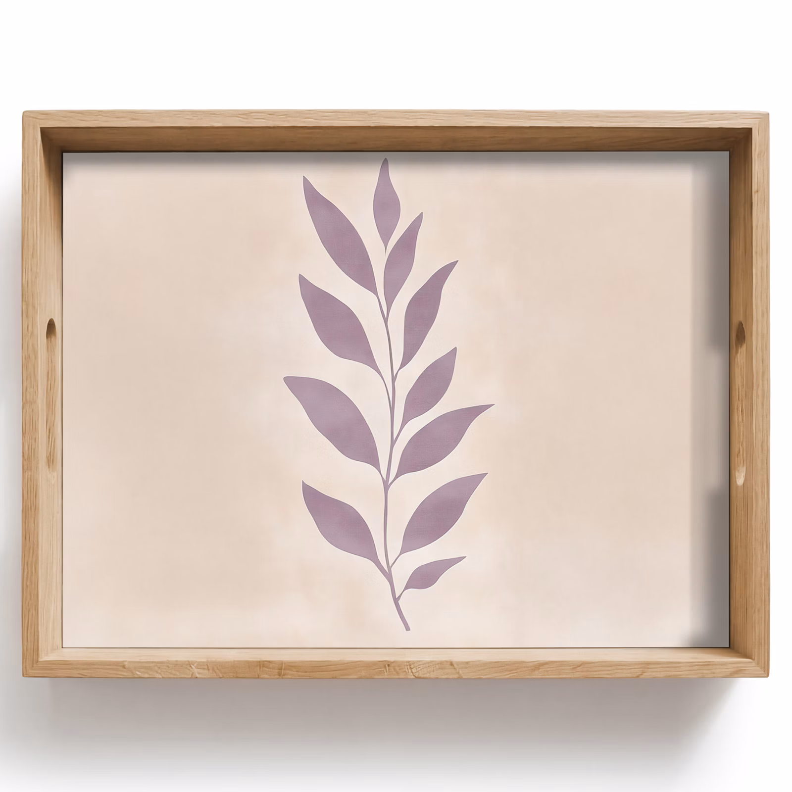 Vassoio - Ramo - Foglie - Minimalista - Beige — 1