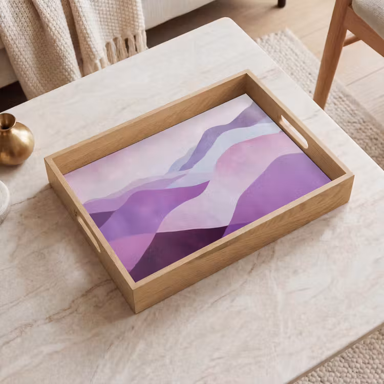Vassoio - Astratto - Colline - Paesaggio - Viola — 2