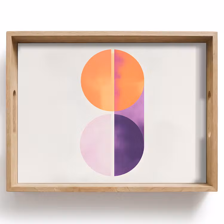 Vassoio - Cerchi - Astratto - Viola — 1