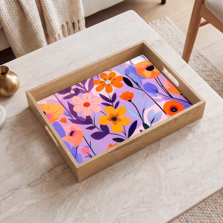 Vassoio - Fiori - Colorati - Foglie — 2